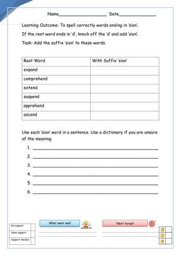 Words Ending in - 'sion' / 'ssion' - PowerPoint Lesson and 21 ...