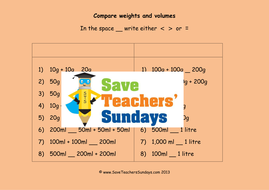 Comparing Measurements KS1 Worksheets, Lesson Plans and PowerPoint