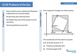 GCSE Problem Solving Questions of the Day - 6th May | Teaching Resources