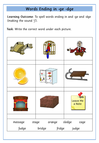 dge / ge Words | Teaching Resources