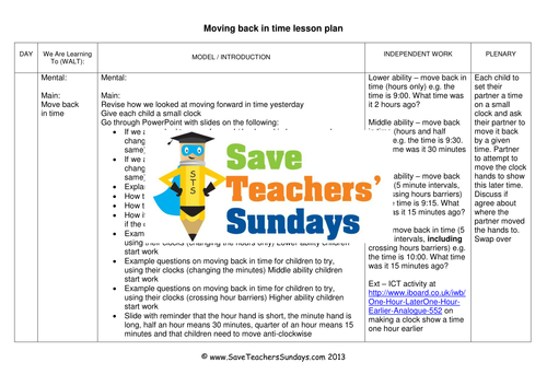 Subtracting Time KS1 Worksheets, Lesson Plans and PowerPoint