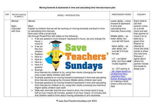 Calculating Time KS1 Worksheets, Lesson Plans and PowerPoint