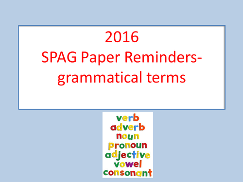 KS2/Key Stage 2 Spag 91����t- Grammatical Term Reminders