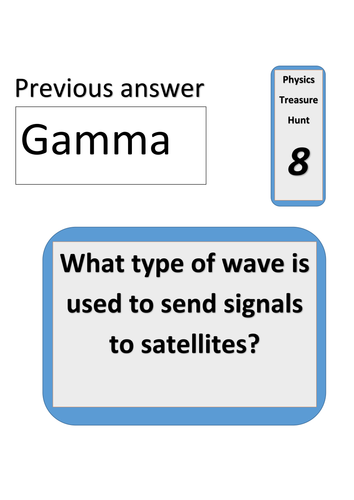 2017 Physics treasure hunt - great for revision!!