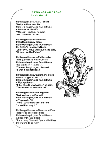 jabberwocky poem printable