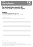 KS3 History: Nuclear Bombs worksheet (PDF) | Teaching Resources