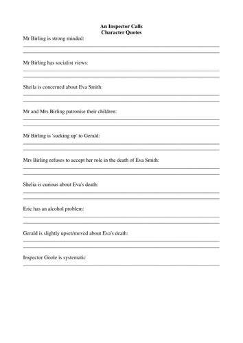 An Inspector Calls 3 Lessons + Worksheets | Teaching Resources