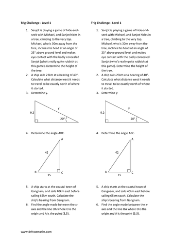 right angled trigonometry in 2d resources tes