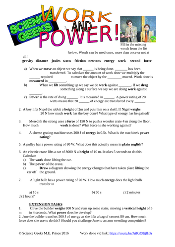 Physics - Work Done and Power
