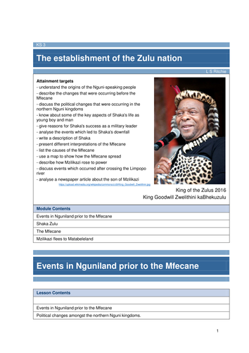 The establishment of the Zulu nation