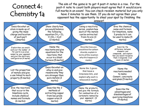 C1 connect 4 revision game | Teaching Resources