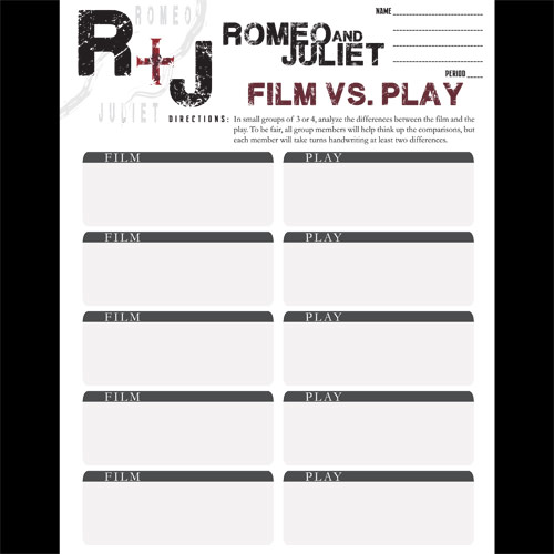 romeo and juliet play vs movie essay