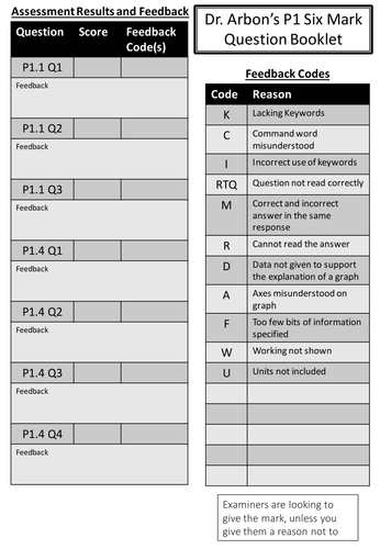 P1 AQA Six Mark Questions