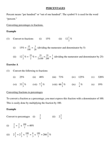 Percentages Review | Teaching Resources