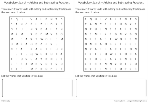 Adding and subtracting fractions - Bundle 1 | Teaching Resources