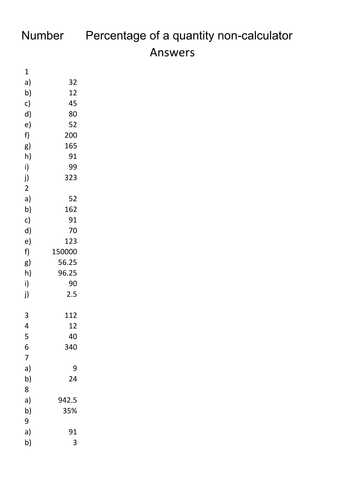 Finding the Percentage of a quantity