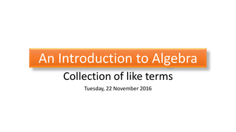 Introduction to Algebra | Teaching Resources