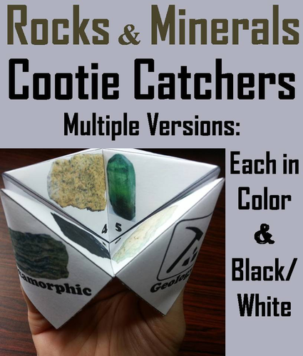 Rocks and Minerals Cootie Catchers