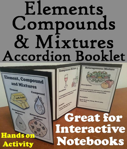 Elements Compounds and Mixtures Accordion Booklet