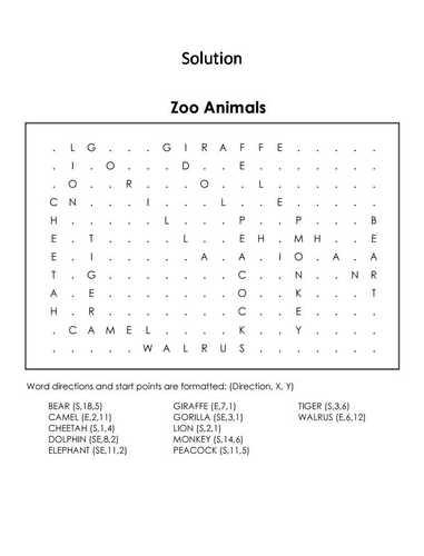 zoo animals word search coloring book by sciencespot