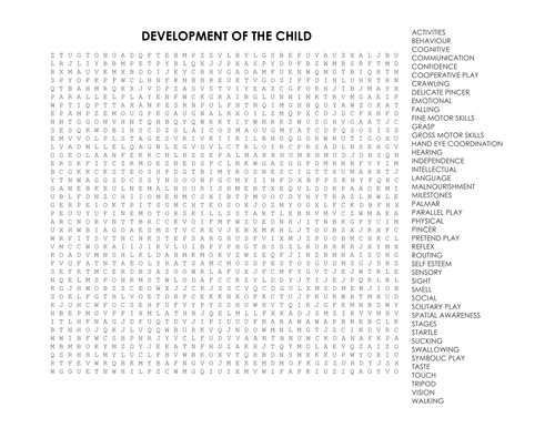 Child Development -Word Searches | Teaching Resources