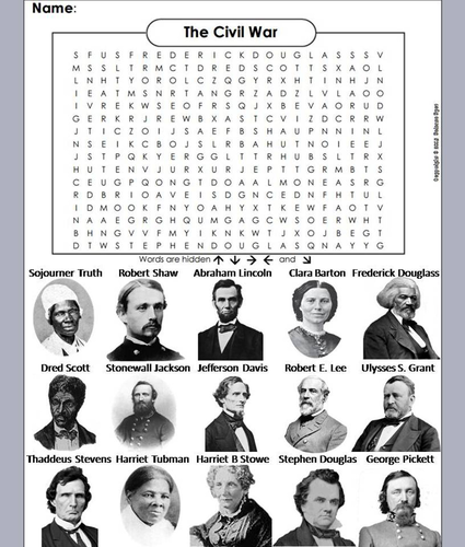 Civil War Word Search