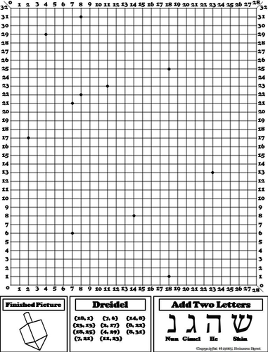 Hanukkah Coordinate Graphing Teaching Resources 3907