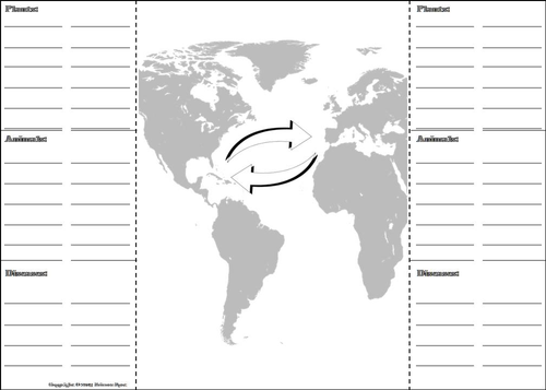 columbian exchange blank map