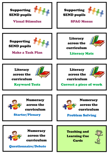 Teaching and Learning Cue Cards by teachgeogblog - Teaching Resources - TES