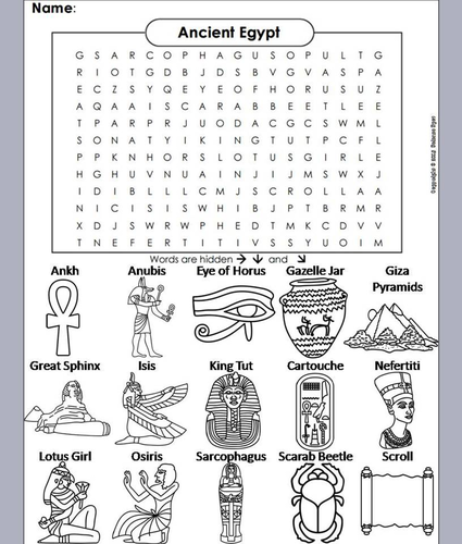 Ancient Egypt Word Search