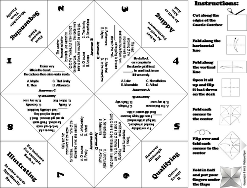 transition-words-cootie-catchers-teaching-resources