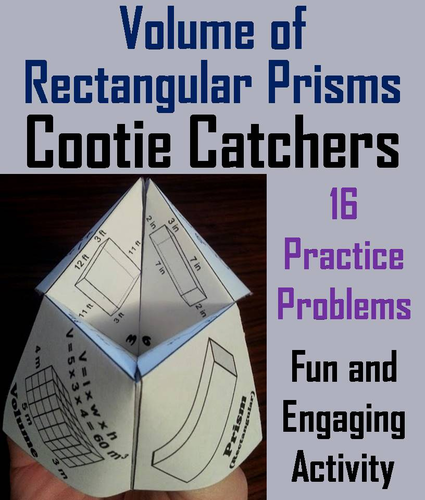 Volume of Rectangular Prisms Cootie Catchers