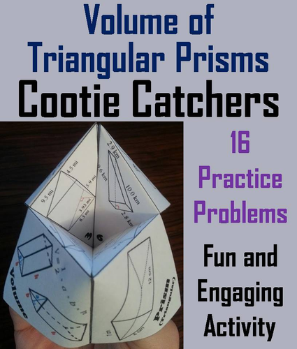 Volume of Triangular Prisms Cootie Catchers