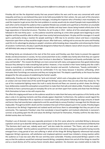 An inspector calls essay