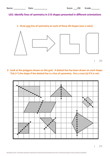 lines of symmetry problem solving year 4