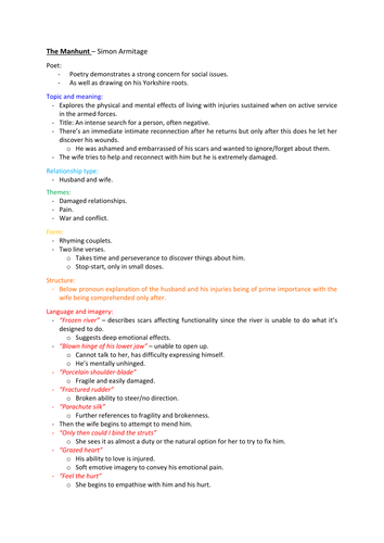 The Manhunt by Simon Armitage - summary and analysis.