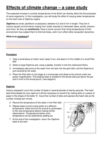 Effects of climate change: a case study