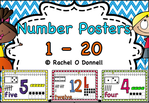 Number Sense Posters 1 - 20 by - UK Teaching Resources - TES