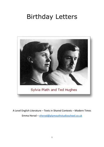 Birthday Letters - Ted Hughes - A Level Literature Booklet - Complete unit of work