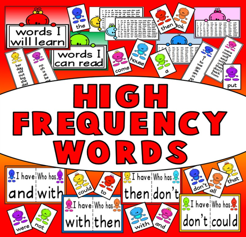 HIGH FREQUENCY WORDS RESOURCES (SIGHT WORDS) - LITERACY ENGLISH SPELLINGS READING