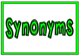 Synonyms Posters English Creative Writing Vocabulary Display