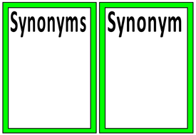 Synonyms Posters English Creative Writing Vocabulary Display