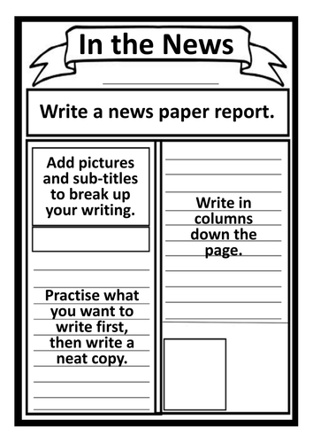 NEWS, NEWSPAPER WRITING AND ROLE PLAY RESOURCES - ENGLISH LITERACY ...