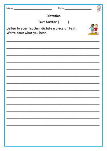 Dictation Sentences Audio Presentations Worksheets KS1 and EFL ...