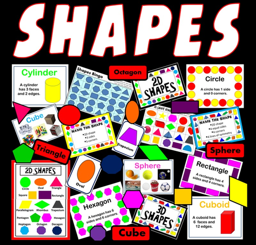 SHAPES RESOURCES -  MATHS NUMERACY KS1, KS2, KS3, KS4 CLASS DISPLAY