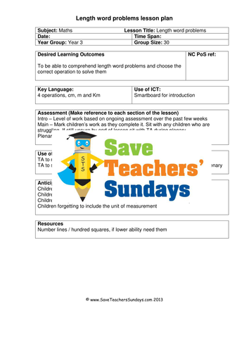 length word problems ks2 worksheets lesson plans