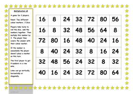 8 X Table Game Teaching Resources