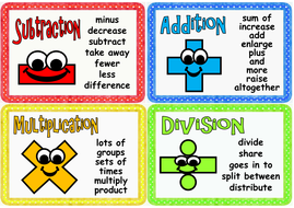 MATHS OPERATIONS RESOURCES ADDITION SUBTRACT MULTIPLICATION DIVISION ...