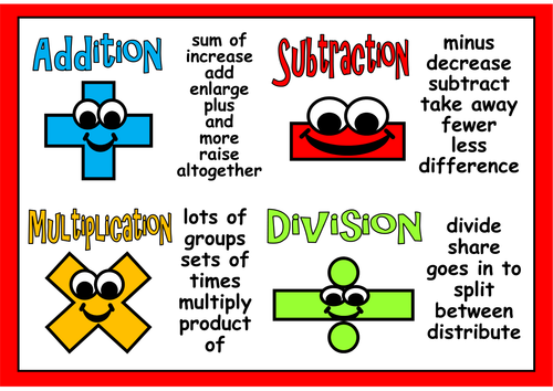 MATHS OPERATIONS RESOURCES ADDITION SUBTRACT MULTIPLICATION DIVISION ...