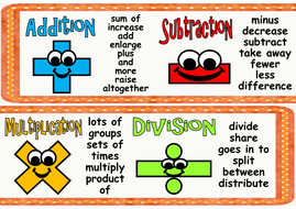 MATHS OPERATIONS RESOURCES ADDITION SUBTRACT MULTIPLICATION DIVISION ...